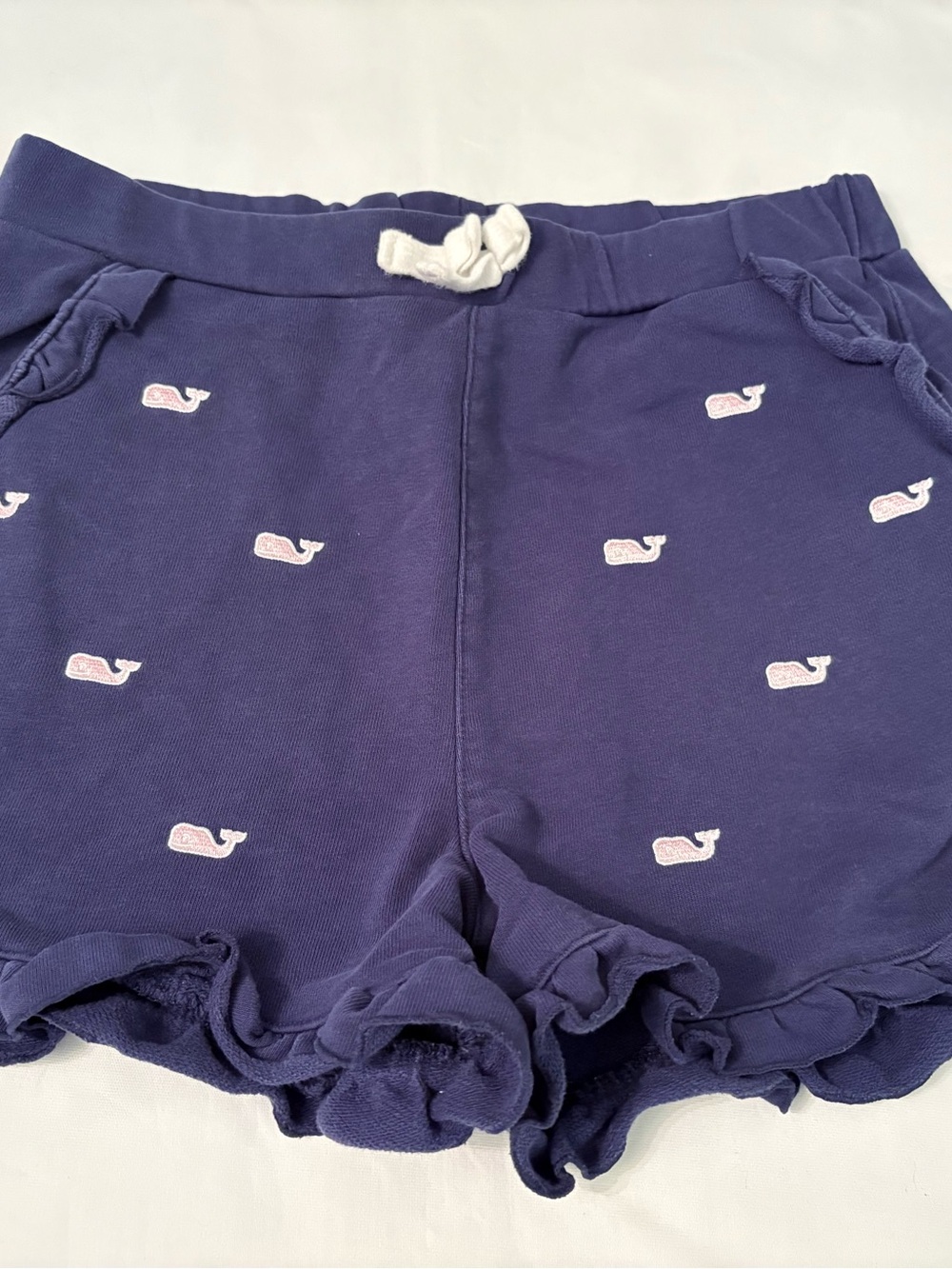 Vineyard Vines for Target Navy Knit Shorts with Pink Whale Embroidery